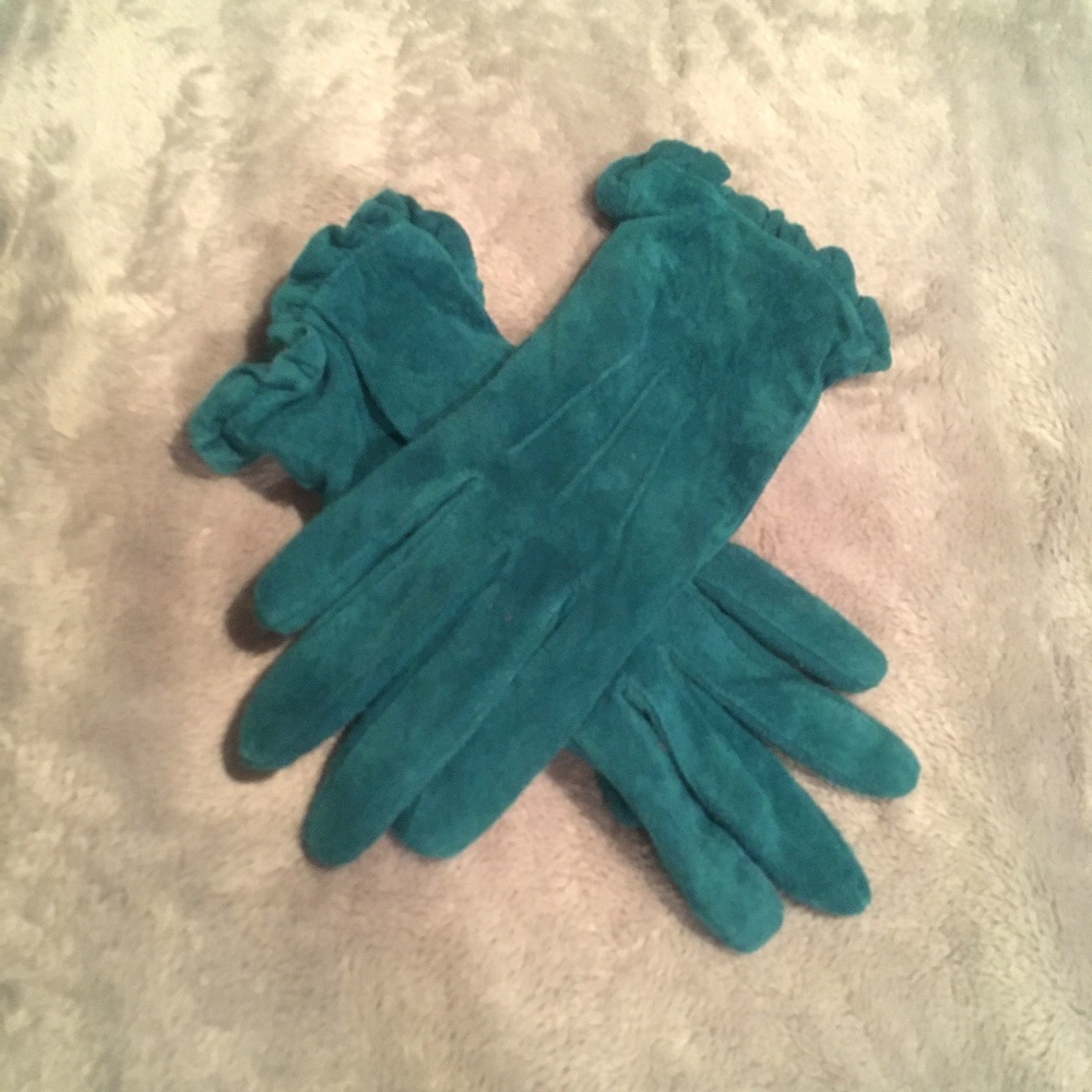 Teal Suede Gloves